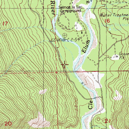 Topographic Map of Cooper River, WA