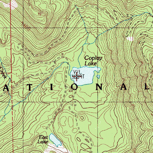 Topographic Map of Coplay Lake, WA