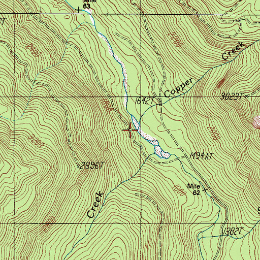Topographic Map of Copper Creek, WA