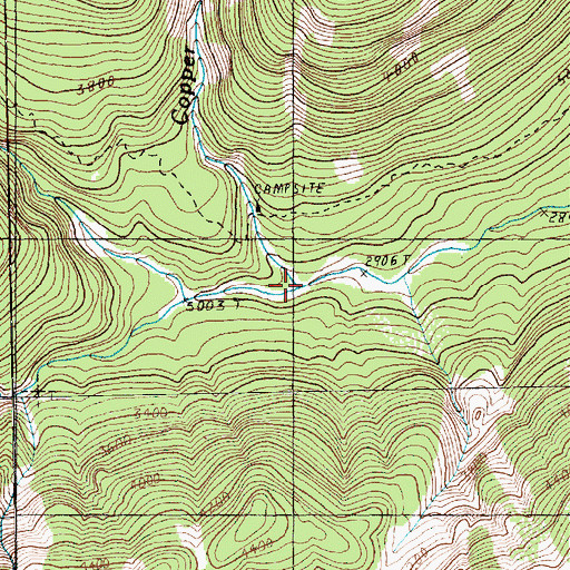 Topographic Map of Copper Creek, WA