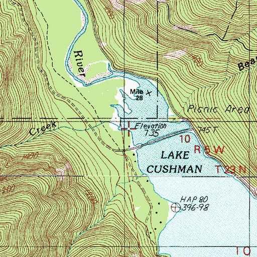 Topographic Map of Copper Creek, WA