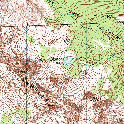 Topographic Map of Copper Glance Lake, WA