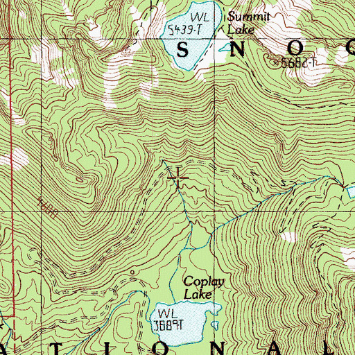 Topographic Map of Copper King Mine, WA