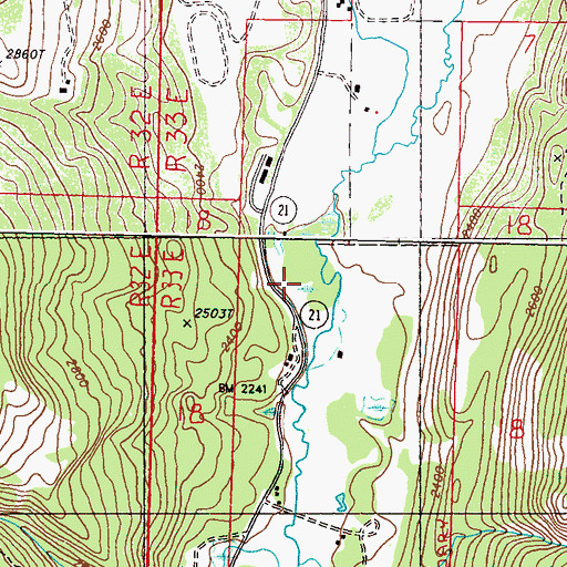 Topographic Map of Copper Lakes, WA
