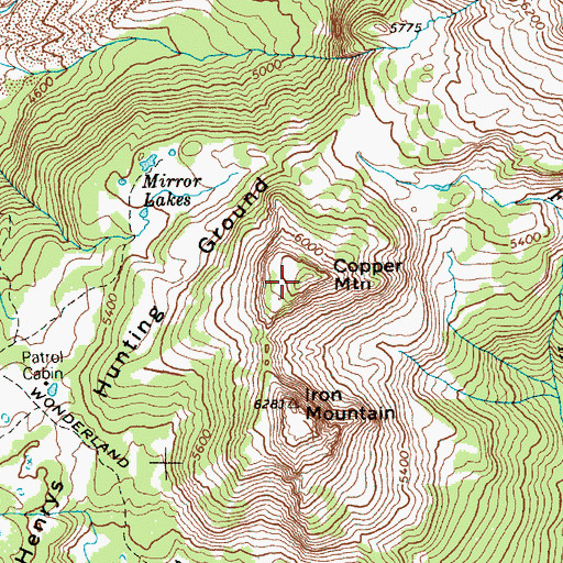 Topographic Map of Copper Mountain, WA