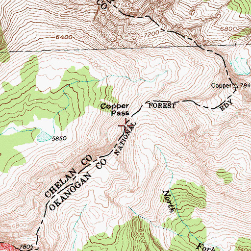 Topographic Map of Copper Pass, WA