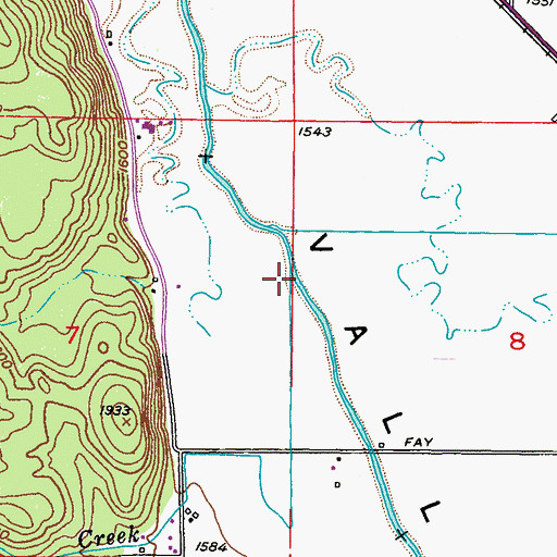Topographic Map of Corbett Creek, WA