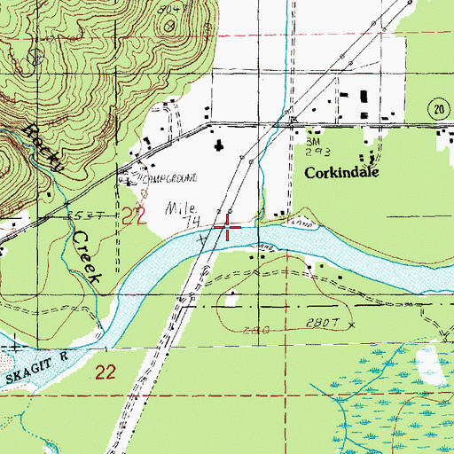 Topographic Map of Corkindale Creek, WA