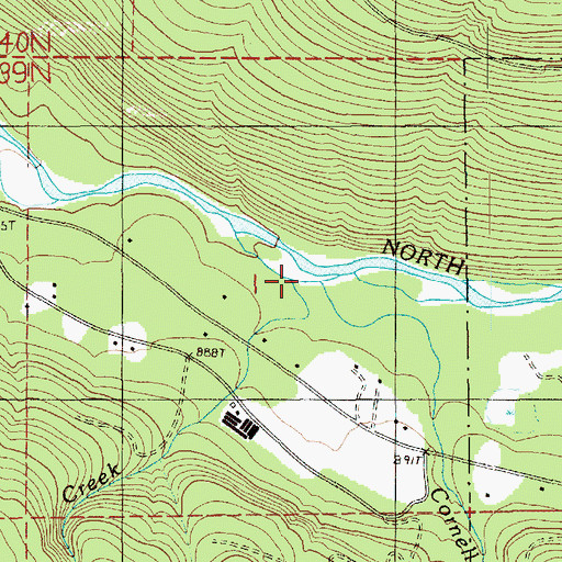 Topographic Map of Cornell Creek, WA