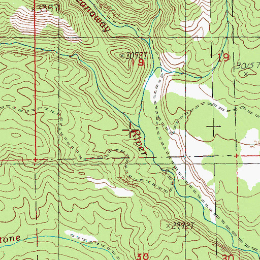 Topographic Map of Corral Creek, WA