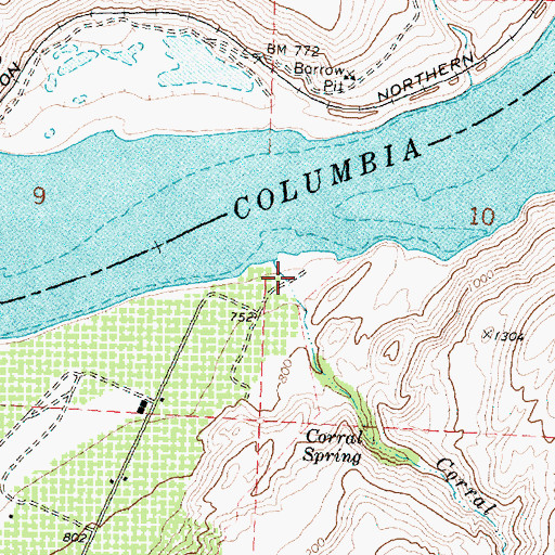 Topographic Map of Corral Creek, WA