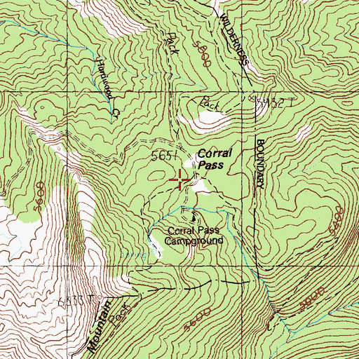 Topographic Map of Corral Pass, WA