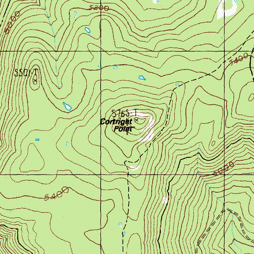 Topographic Map of Cortright Point, WA