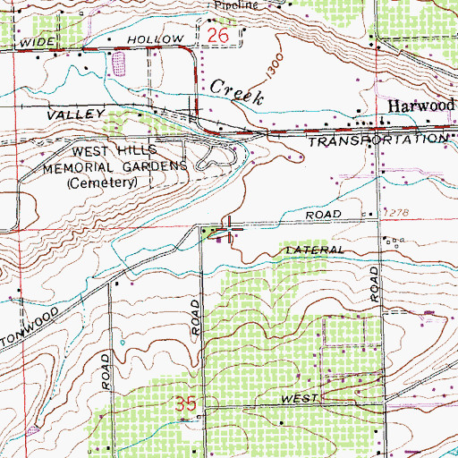 Topographic Map of Cottonwood Canyon, WA