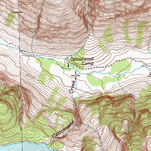 Topographic Map of Cottonwood Creek, WA