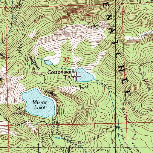 Topographic Map of Cottonwood Lake, WA