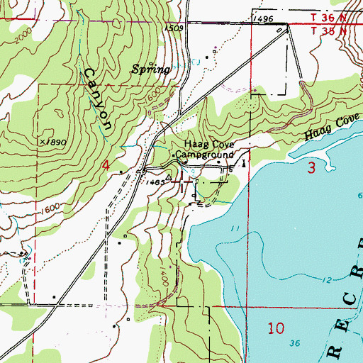 Topographic Map of Cougar Canyon, WA