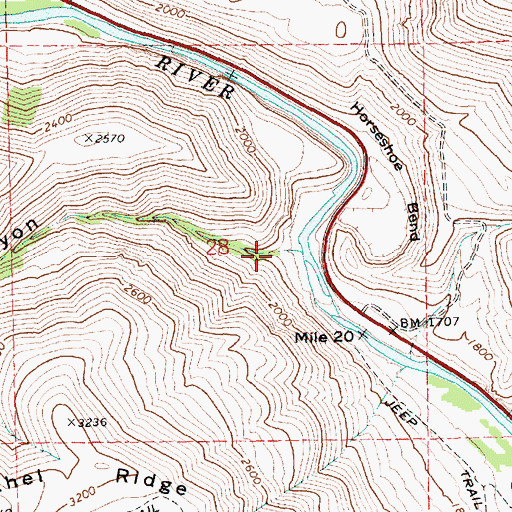 Topographic Map of Cougar Canyon, WA