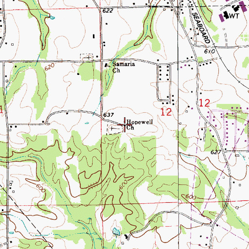 Topographic Map of Hopewell Baptist Church, AL