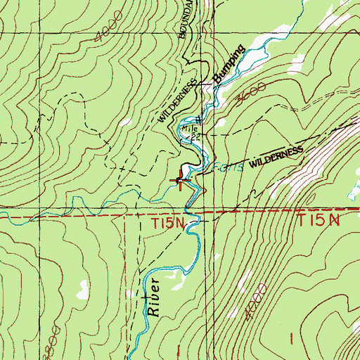 Topographic Map of Cougar Creek, WA
