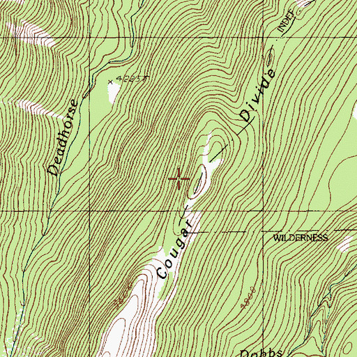 Topographic Map of Cougar Divide, WA