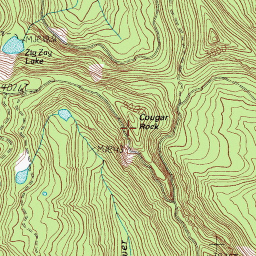Topographic Map of Cougar Rock, WA