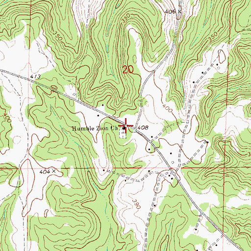 Topographic Map of Humble Zion Church, AL