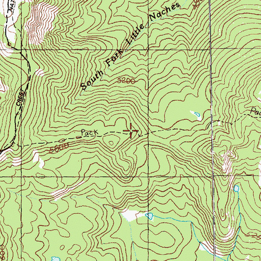 Topographic Map of Cougar Valley Trail, WA