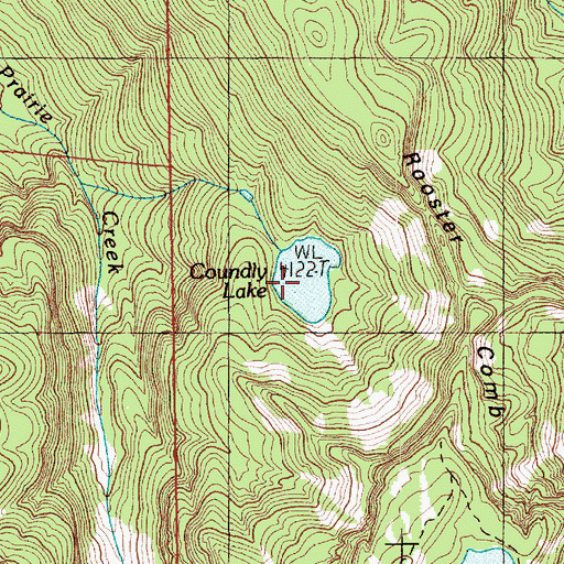Topographic Map of Coundly Lake, WA