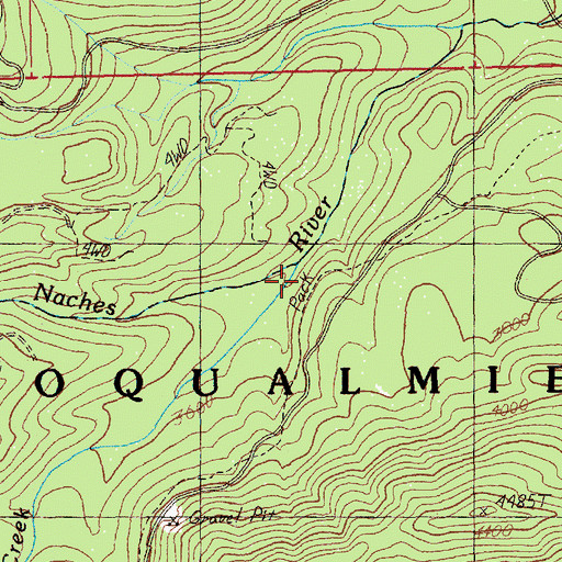 Topographic Map of County Creek, WA