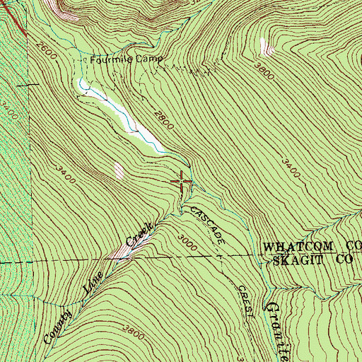 Topographic Map of County Line Creek, WA