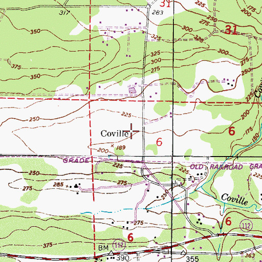 Topographic Map of Coville, WA