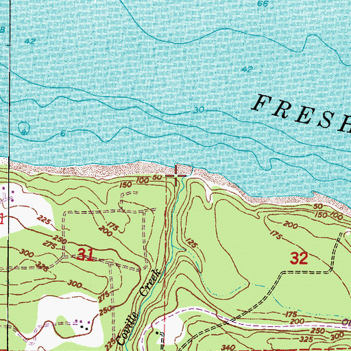 Topographic Map of Coville Creek, WA