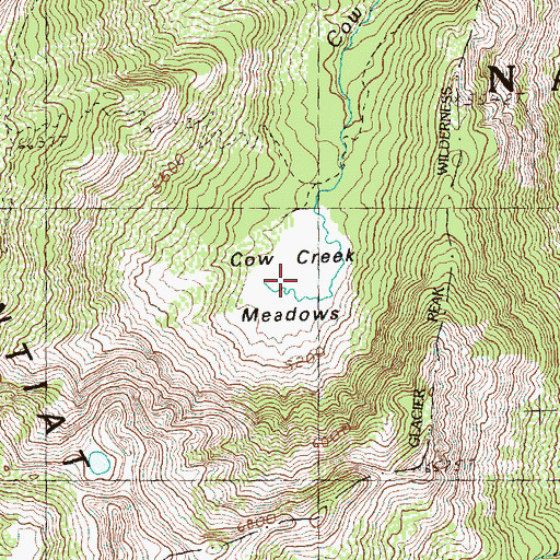 Topographic Map of Cow Creek Meadows, WA