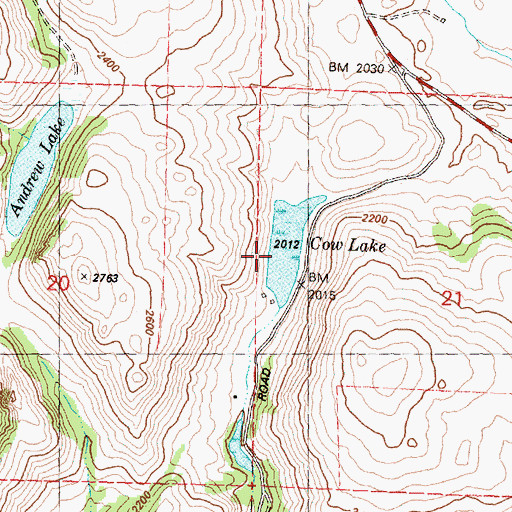 Topographic Map of Cow Lake, WA