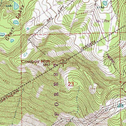 Topographic Map of Cowboy Mountain, WA