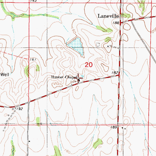 Topographic Map of Hunter Chapel, AL