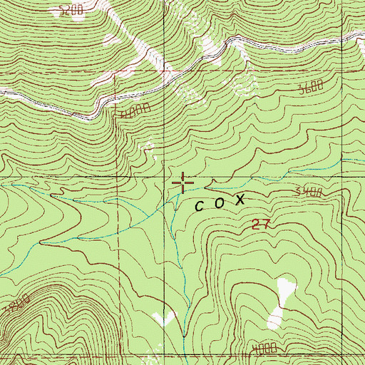 Topographic Map of Cox Valley, WA