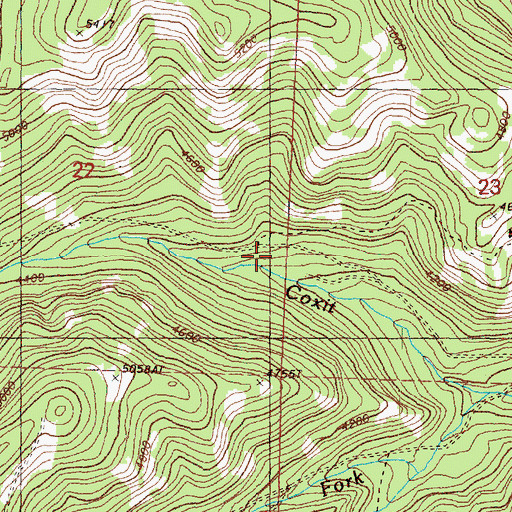 Topographic Map of Coxit Creek Trail (historical), WA