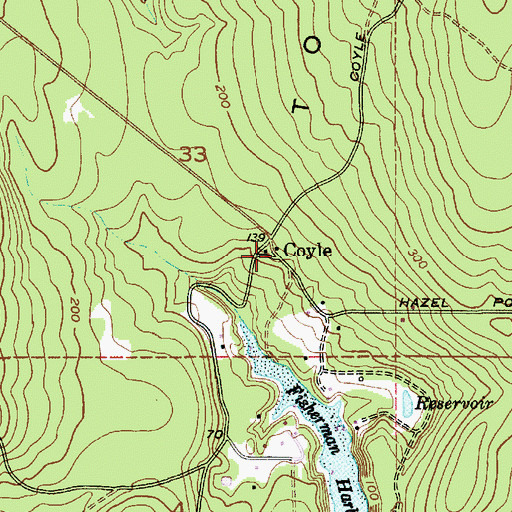 Topographic Map of Coyle, WA