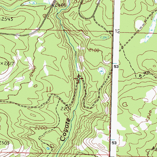 Topographic Map of Coyote Canyon, WA