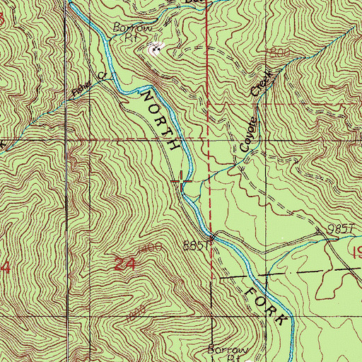 Topographic Map of Coyote Creek, WA