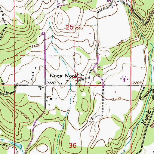 Topographic Map of Cozy Nook, WA