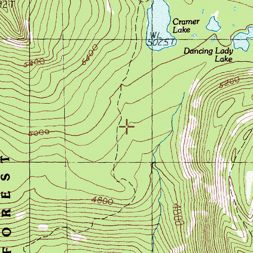 Topographic Map of Cramer Lake Trail, WA