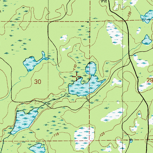 Topographic Map of Cranberry Marsh, WA