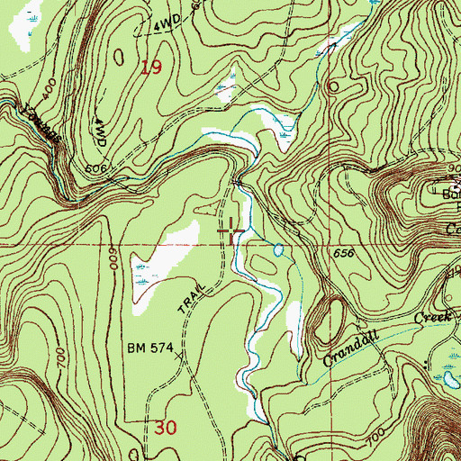 Topographic Map of Crandall Creek, WA