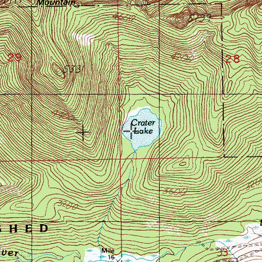 Topographic Map of Crater Lake, WA