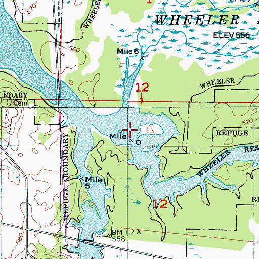 Topographic Map of Huntsville Spring Branch, AL