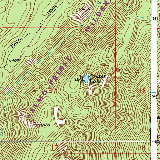 Topographic Map of Crater Lake, WA