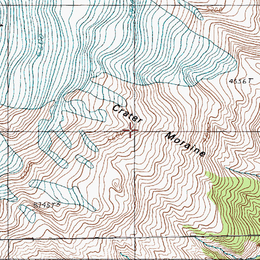 Topographic Map of Crater Moraine, WA